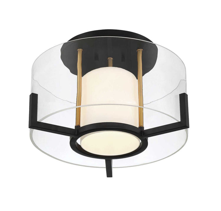 Savoy House - 6-1981-1-143 - One Light Semi-Flush Mount - Eaton - Matte Black w/Warm Brass