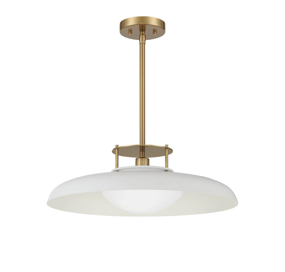Savoy House - 7-1690-1-142 - One Light Pendant - Gavin - White w/Warm Brass