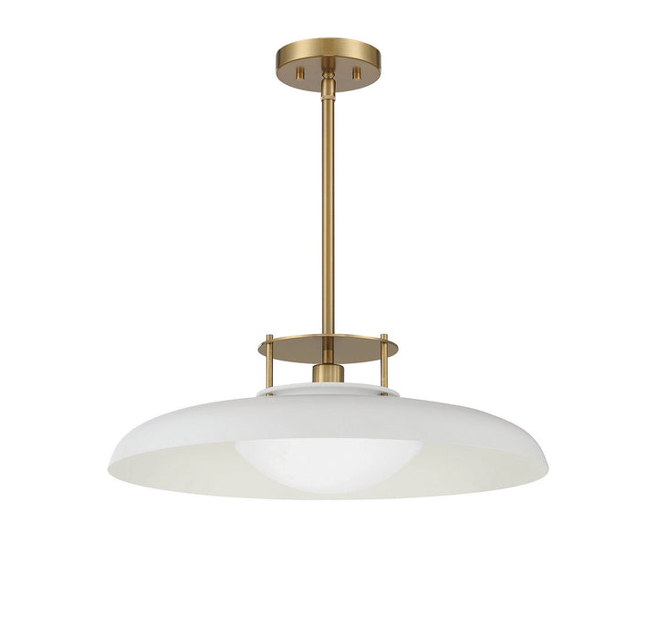 Savoy House - 7-1690-1-142 - One Light Pendant - Gavin - White w/Warm Brass