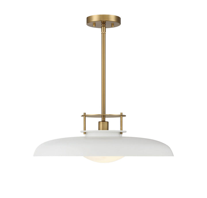 Savoy House - 7-1690-1-142 - One Light Pendant - Gavin - White w/Warm Brass
