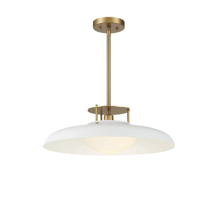Savoy House - 7-1690-1-142 - One Light Pendant - Gavin - White w/Warm Brass