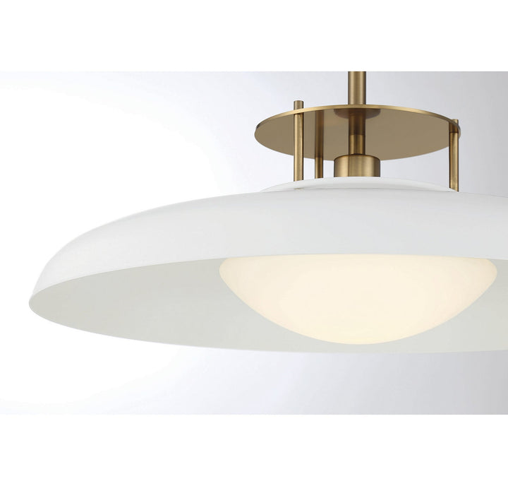 Savoy House - 7-1690-1-142 - One Light Pendant - Gavin - White w/Warm Brass