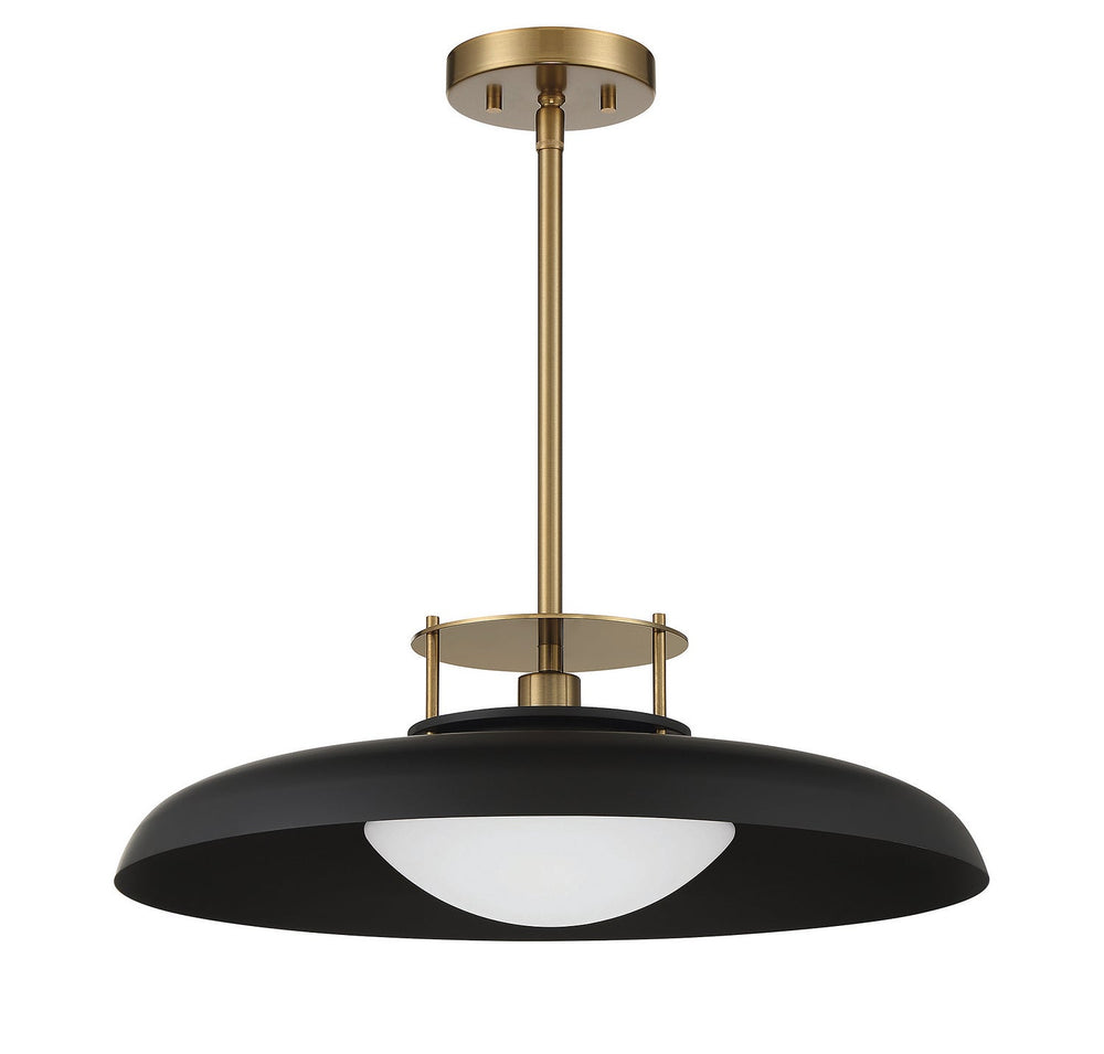 Savoy House - 7-1690-1-143 - One Light Pendant - Gavin - Matte Black w/Warm Brass