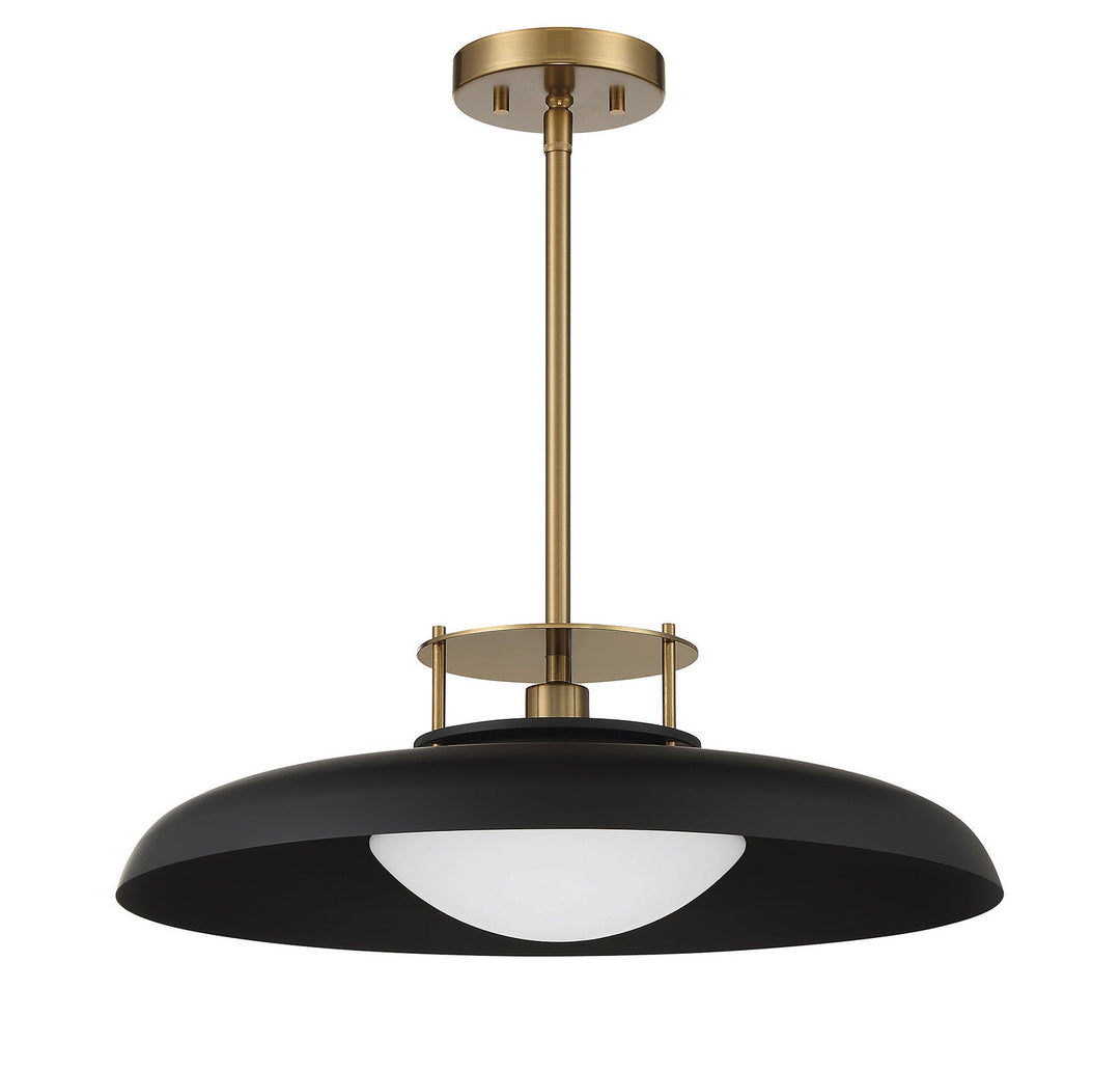 Savoy House - 7-1690-1-143 - One Light Pendant - Gavin - Matte Black w/Warm Brass