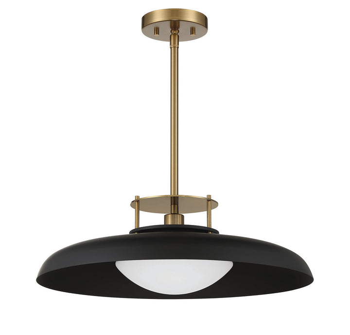Savoy House - 7-1690-1-143 - One Light Pendant - Gavin - Matte Black w/Warm Brass