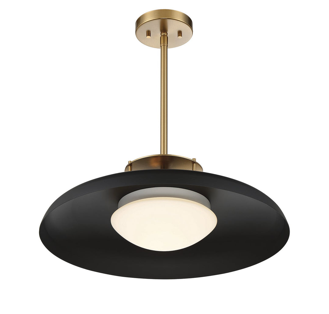 Savoy House - 7-1690-1-143 - One Light Pendant - Gavin - Matte Black w/Warm Brass