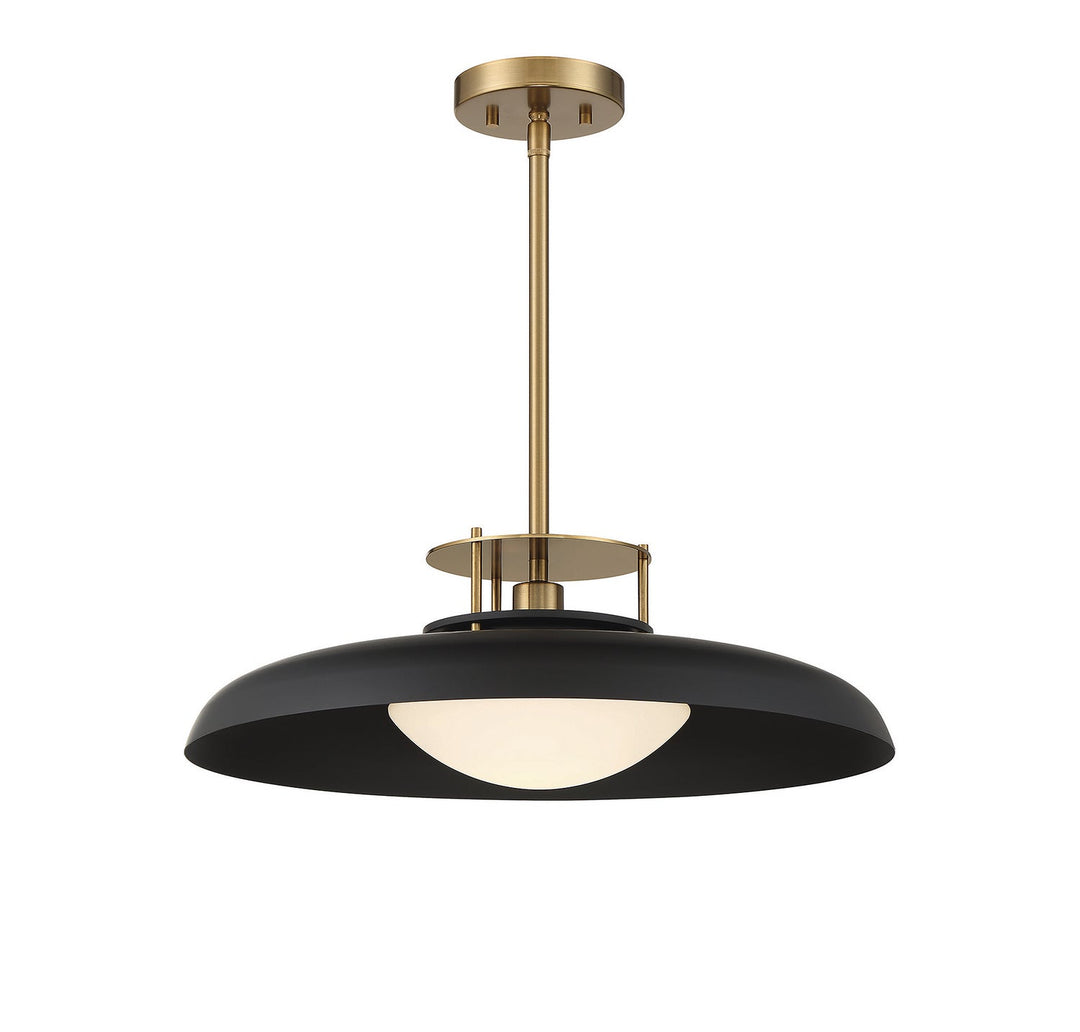 Savoy House - 7-1690-1-143 - One Light Pendant - Gavin - Matte Black w/Warm Brass
