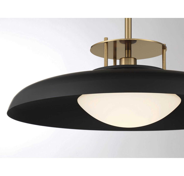 Savoy House - 7-1690-1-143 - One Light Pendant - Gavin - Matte Black w/Warm Brass