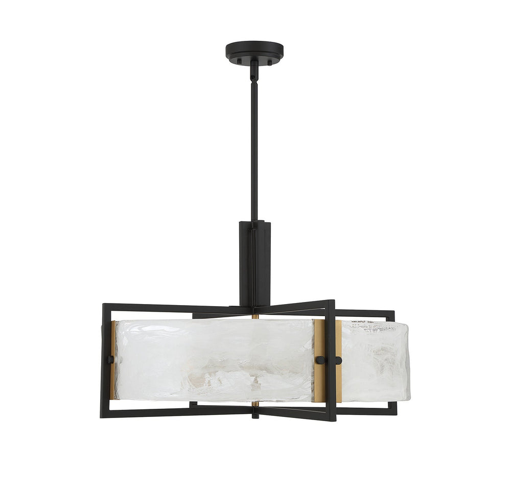 Savoy House - 7-1696-5-143 - Five Light Pendant - Hayward - Matte Black w/Warm Brass