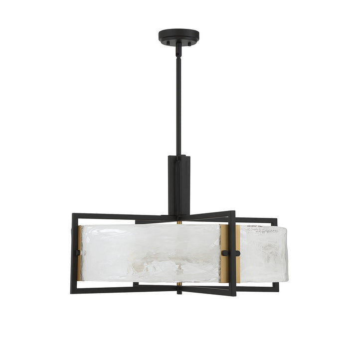 Savoy House - 7-1696-5-143 - Five Light Pendant - Hayward - Matte Black w/Warm Brass