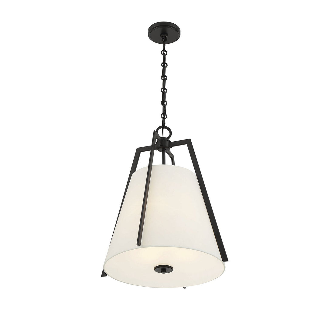Savoy House - 7-1875-3-89 - Three Light Pendant - Mansfield - Matte Black