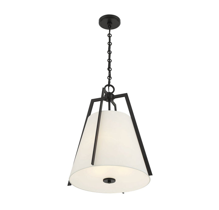 Savoy House - 7-1875-3-89 - Three Light Pendant - Mansfield - Matte Black