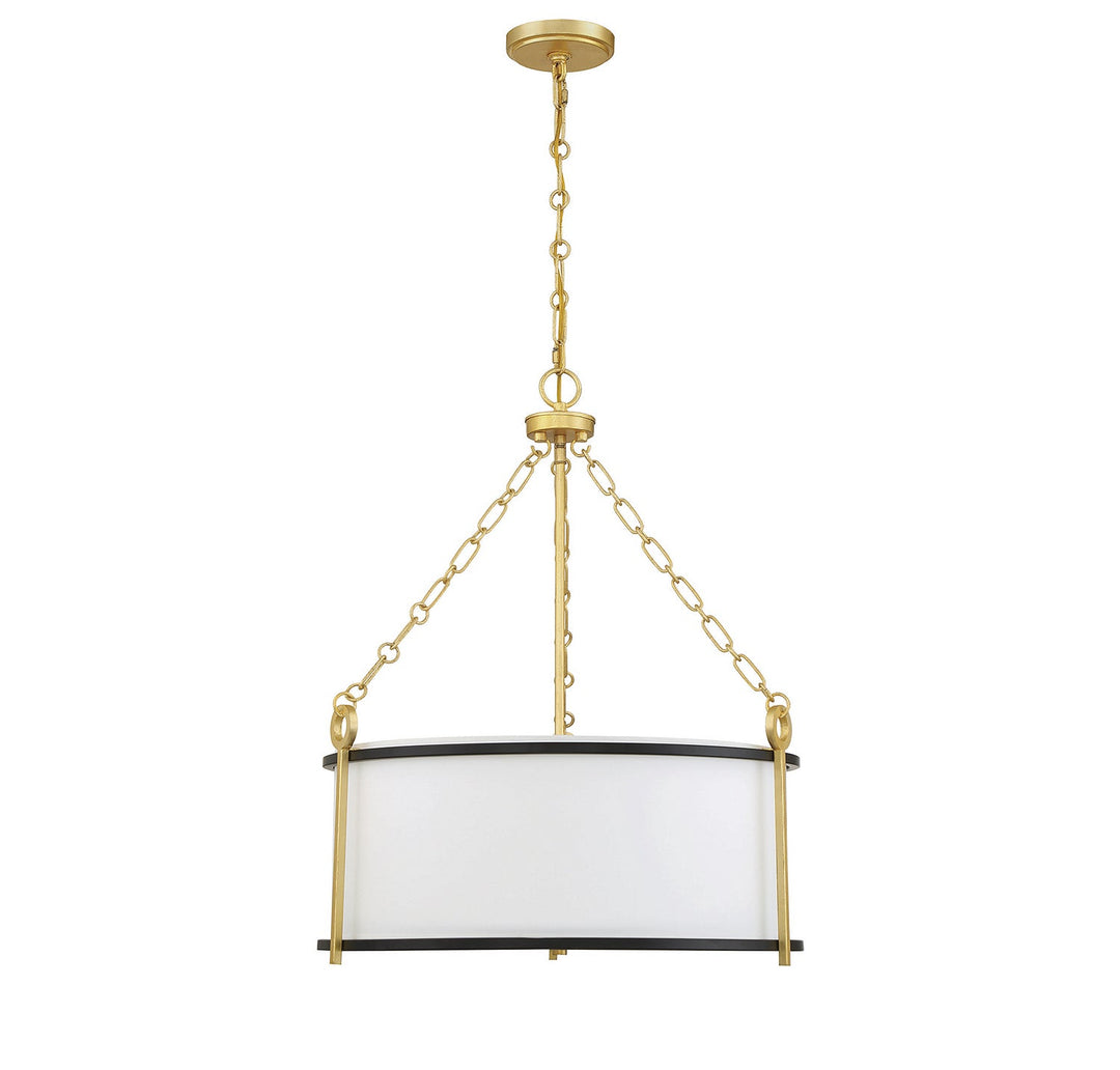 Savoy House - 7-1920-3-261 - Three Light Pendant - Kian - Matte Black w/True Gold