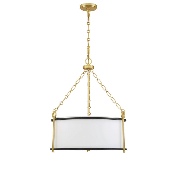 Savoy House - 7-1920-3-261 - Three Light Pendant - Kian - Matte Black w/True Gold