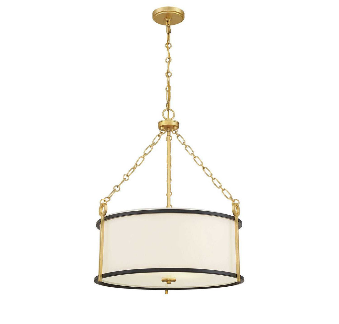 Savoy House - 7-1920-3-261 - Three Light Pendant - Kian - Matte Black w/True Gold