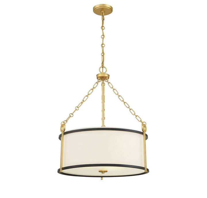 Savoy House - 7-1920-3-261 - Three Light Pendant - Kian - Matte Black w/True Gold