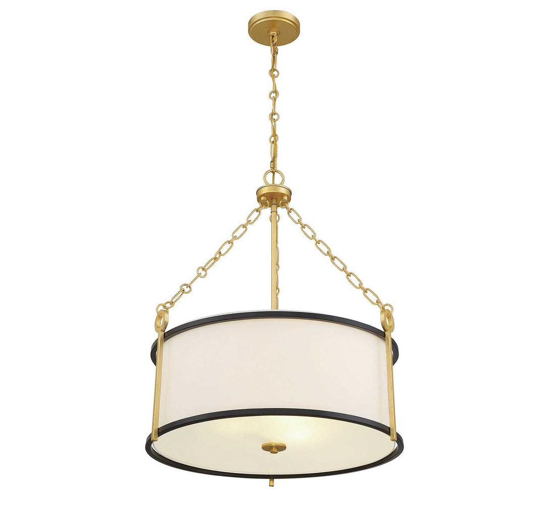 Savoy House - 7-1920-3-261 - Three Light Pendant - Kian - Matte Black w/True Gold