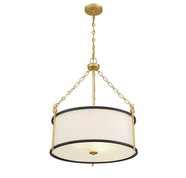 Savoy House - 7-1920-3-261 - Three Light Pendant - Kian - Matte Black w/True Gold