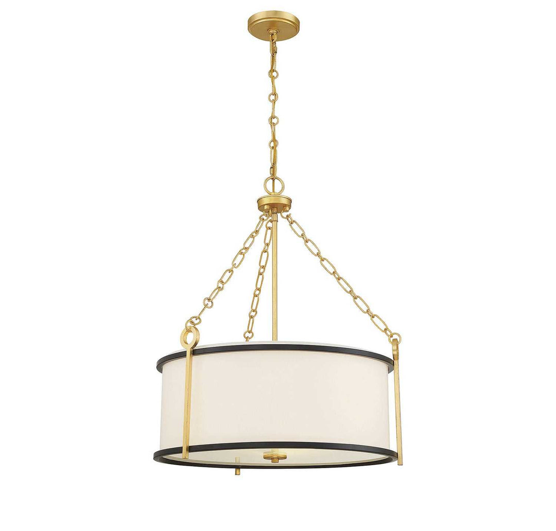 Savoy House - 7-1920-3-261 - Three Light Pendant - Kian - Matte Black w/True Gold