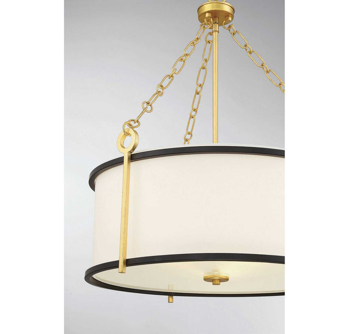 Savoy House - 7-1920-3-261 - Three Light Pendant - Kian - Matte Black w/True Gold