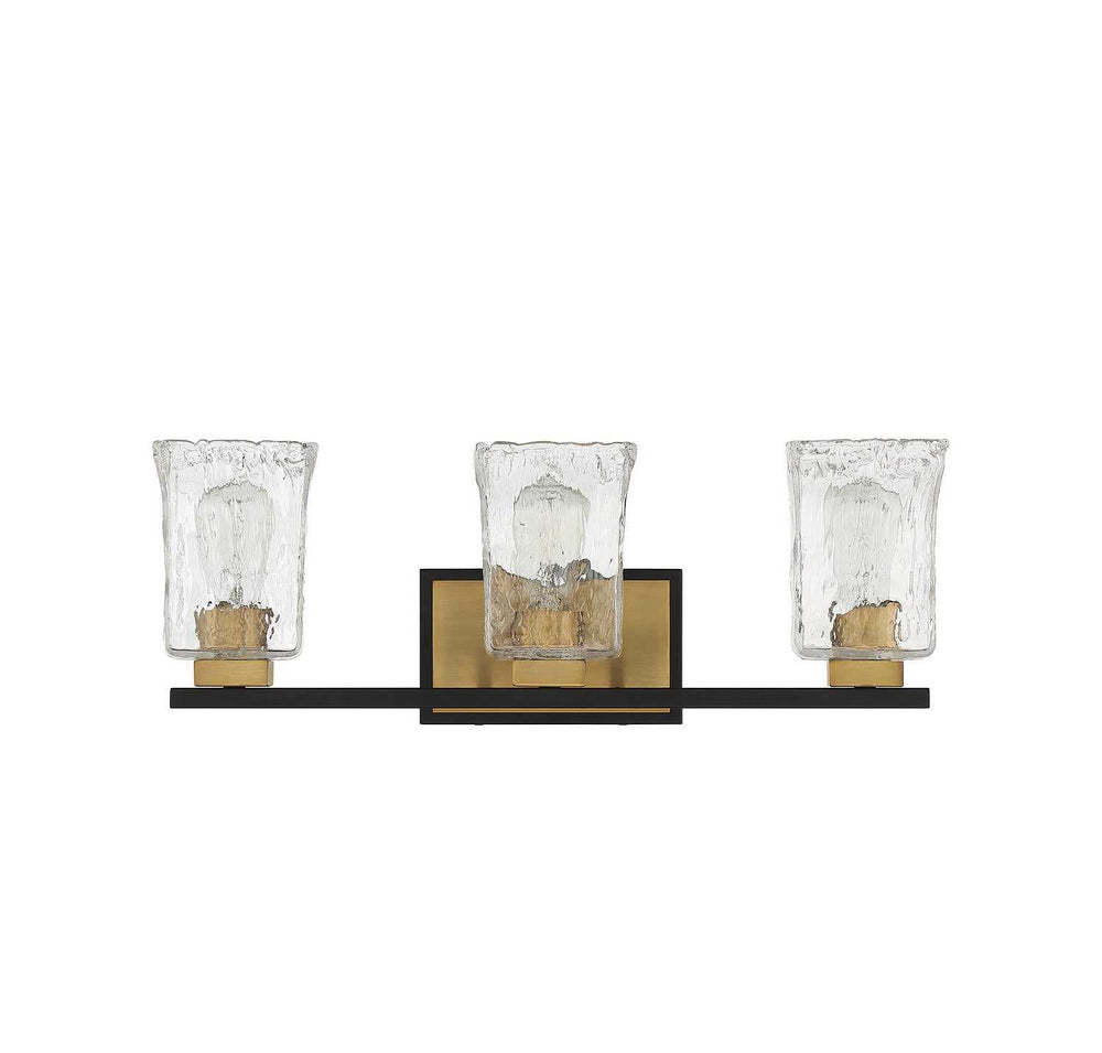 Savoy House - 8-1720-3-143 - Three Light Bathroom Vanity - Sidney - Matte Black w/Warm Brass