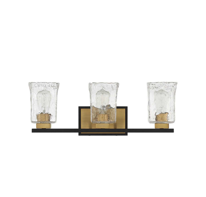 Savoy House - 8-1720-3-143 - Three Light Bathroom Vanity - Sidney - Matte Black w/Warm Brass