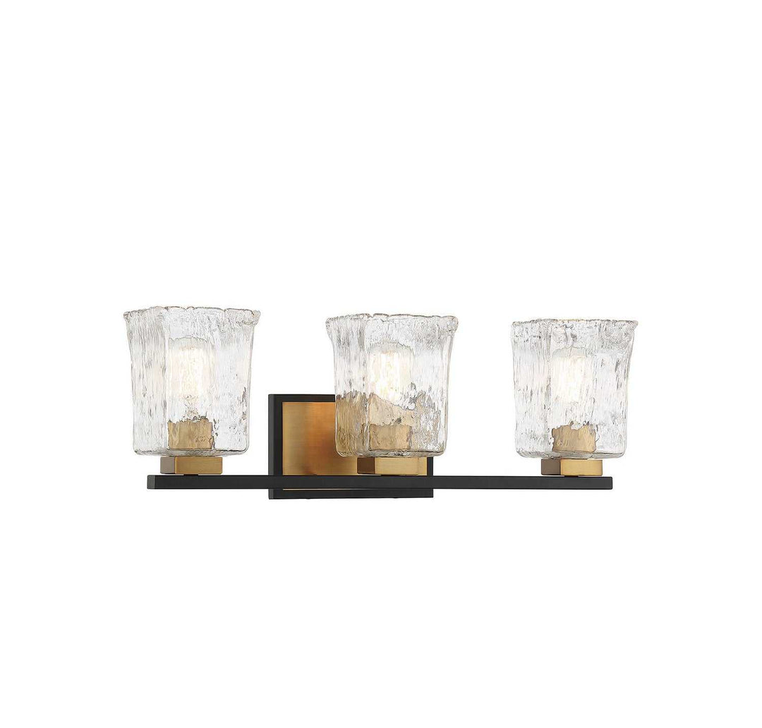Savoy House - 8-1720-3-143 - Three Light Bathroom Vanity - Sidney - Matte Black w/Warm Brass