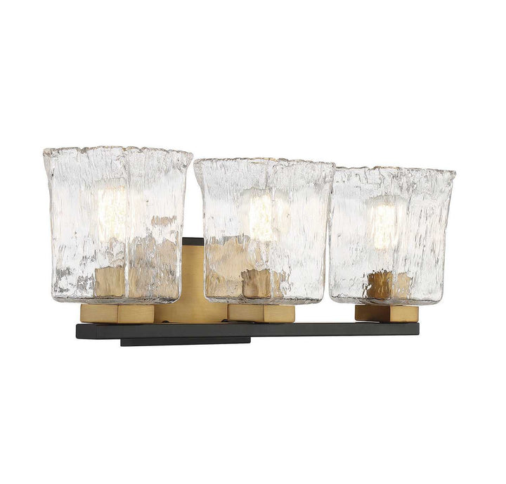 Savoy House - 8-1720-3-143 - Three Light Bathroom Vanity - Sidney - Matte Black w/Warm Brass