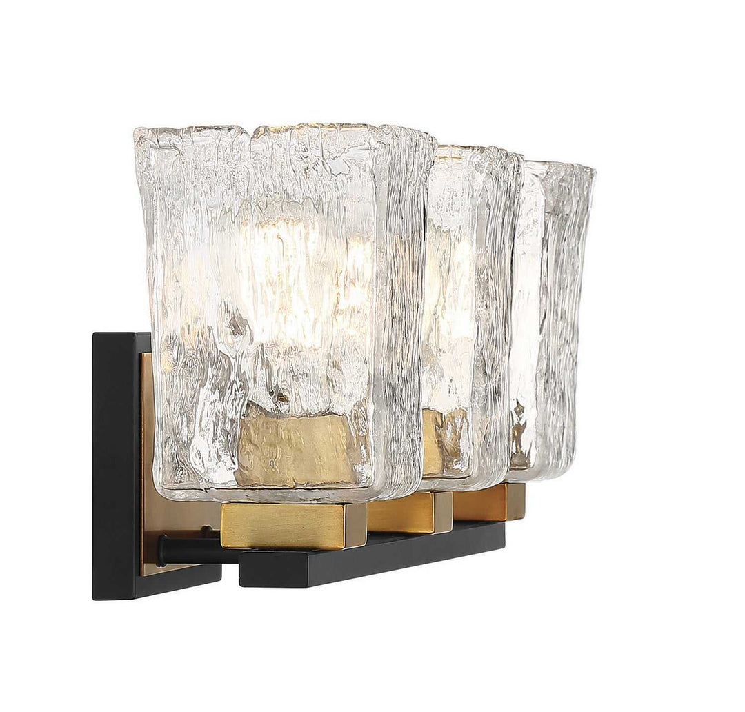 Savoy House - 8-1720-3-143 - Three Light Bathroom Vanity - Sidney - Matte Black w/Warm Brass