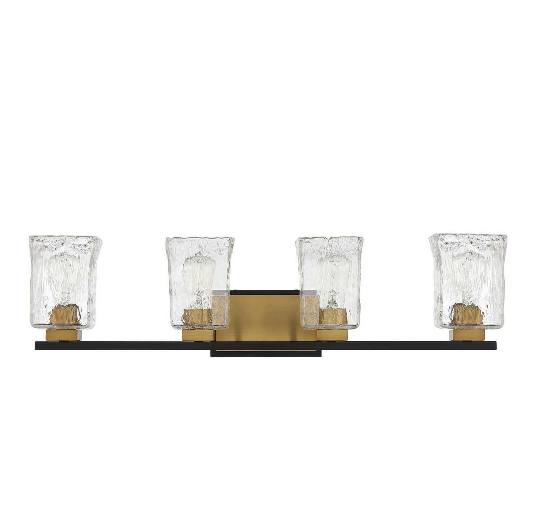 Savoy House - 8-1720-4-143 - Four Light Bathroom Vanity - Sidney - Matte Black w/Warm Brass