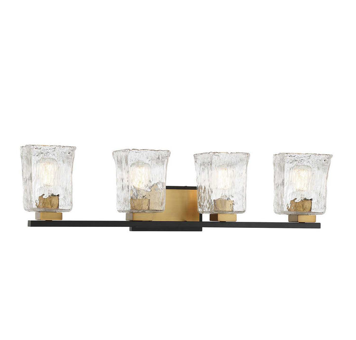 Savoy House - 8-1720-4-143 - Four Light Bathroom Vanity - Sidney - Matte Black w/Warm Brass