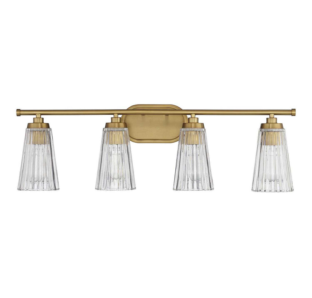 Chantilly Four Light Bathroom Vanity in Warm Brass Savoy House