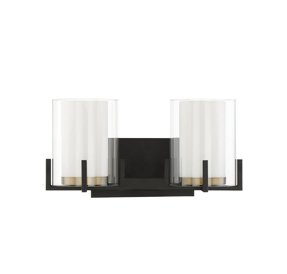 Savoy House - 8-1977-2-143 - Two Light Bathroom Vanity - Eaton - Matte Black w/Warm Brass