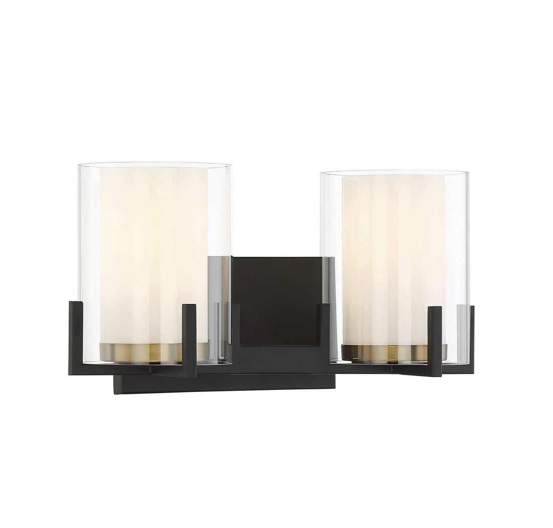 Savoy House - 8-1977-2-143 - Two Light Bathroom Vanity - Eaton - Matte Black w/Warm Brass