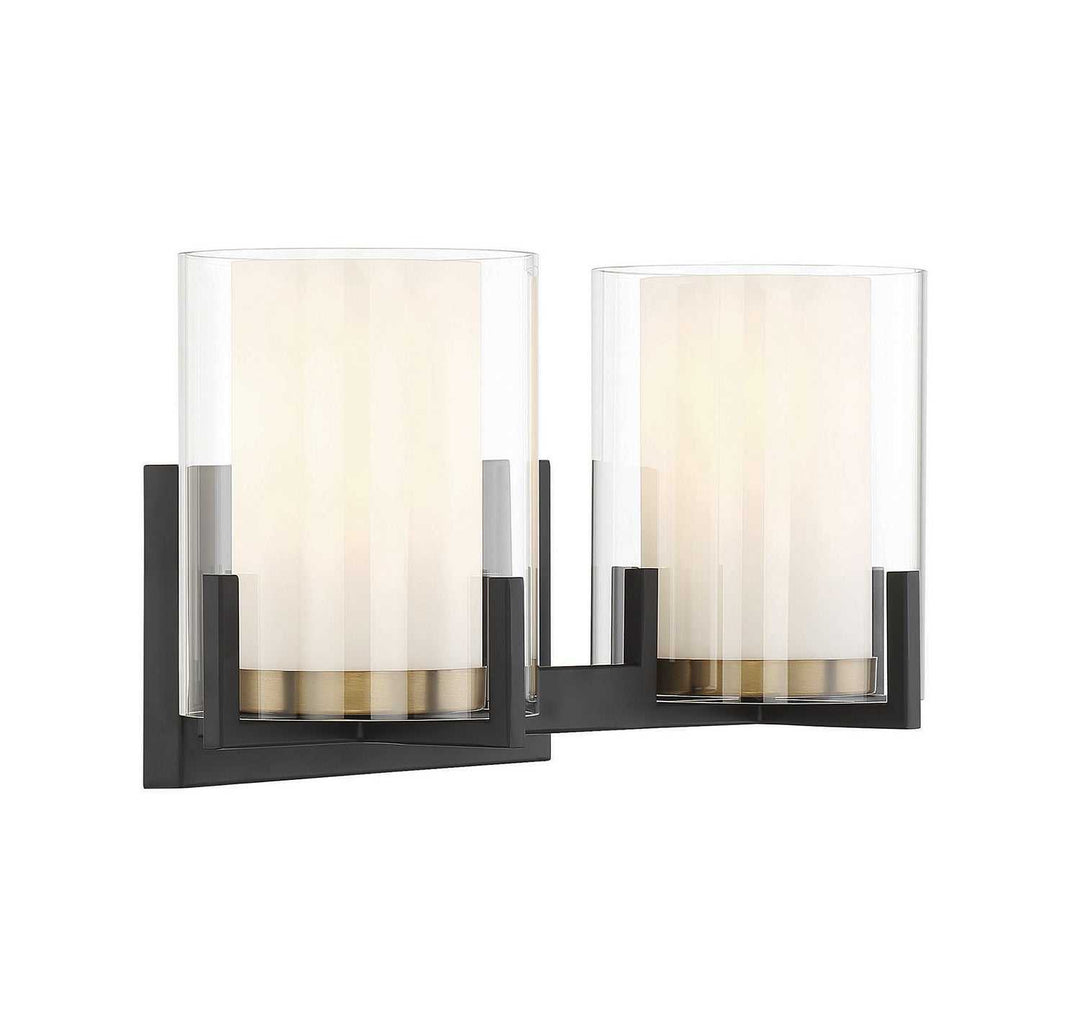 Savoy House - 8-1977-2-143 - Two Light Bathroom Vanity - Eaton - Matte Black w/Warm Brass