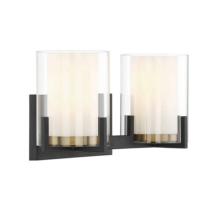 Savoy House - 8-1977-2-143 - Two Light Bathroom Vanity - Eaton - Matte Black w/Warm Brass
