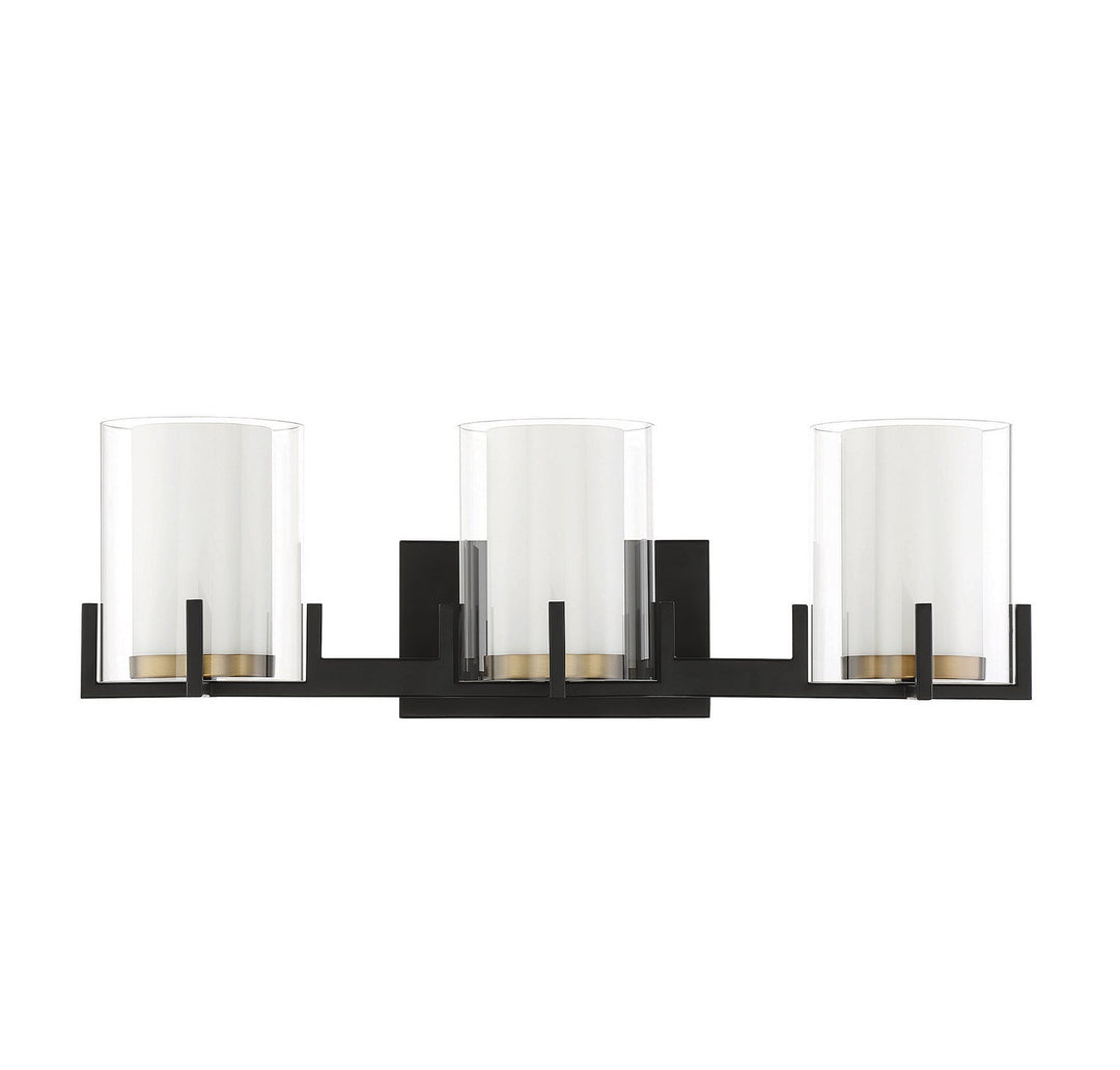 Savoy House - 8-1977-3-143 - Three Light Bathroom Vanity - Eaton - Matte Black w/Warm Brass