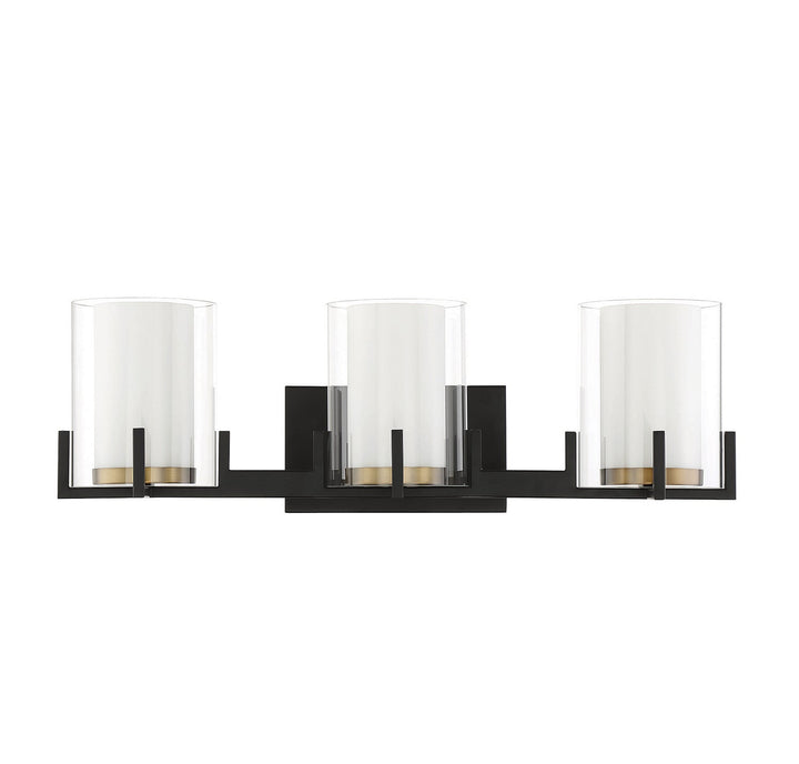 Savoy House - 8-1977-3-143 - Three Light Bathroom Vanity - Eaton - Matte Black w/Warm Brass