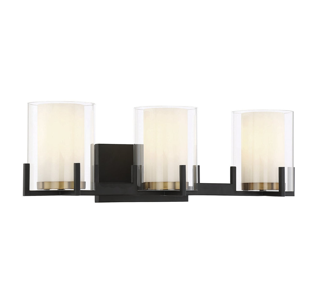 Savoy House - 8-1977-3-143 - Three Light Bathroom Vanity - Eaton - Matte Black w/Warm Brass