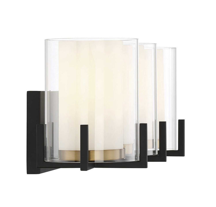 Savoy House - 8-1977-3-143 - Three Light Bathroom Vanity - Eaton - Matte Black w/Warm Brass