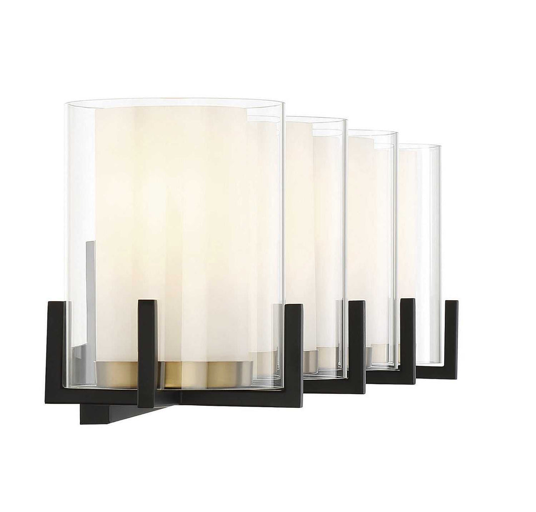 Savoy House - 8-1977-4-143 - Four Light Bathroom Vanity - Eaton - Matte Black w/Warm Brass
