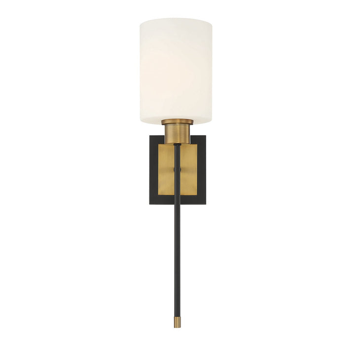 Savoy House - 9-1645-1-143 - One Light Wall Sconce - Alvara - Matte Black w/Warm Brass