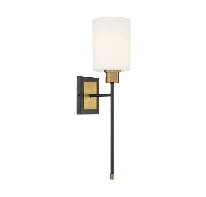 Savoy House - 9-1645-1-143 - One Light Wall Sconce - Alvara - Matte Black w/Warm Brass