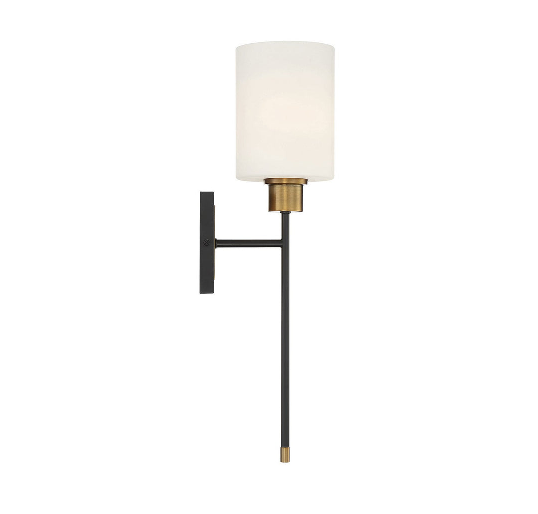 Savoy House - 9-1645-1-143 - One Light Wall Sconce - Alvara - Matte Black w/Warm Brass