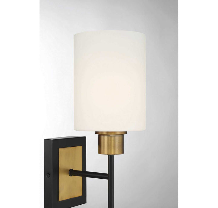 Savoy House - 9-1645-1-143 - One Light Wall Sconce - Alvara - Matte Black w/Warm Brass