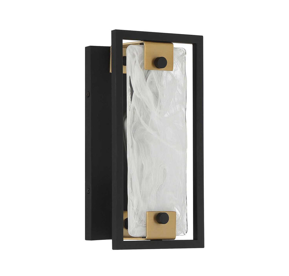 Hayward One Light Wall Sconce in Matte Black with Warm Brass Accents Savoy House