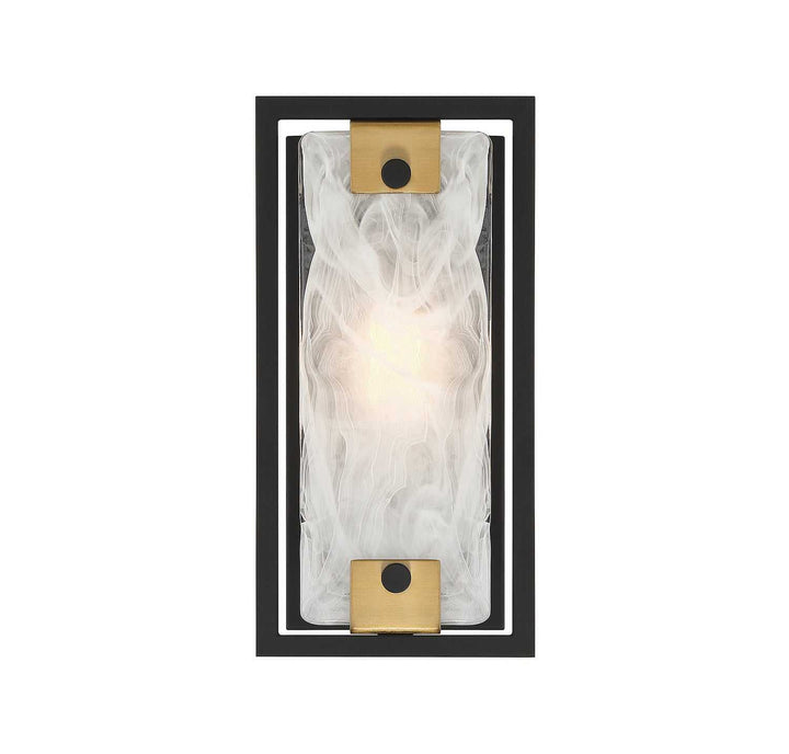 Savoy House - 9-1697-1-143 - One Light Wall Sconce - Hayward - Matte Black w/Warm Brass