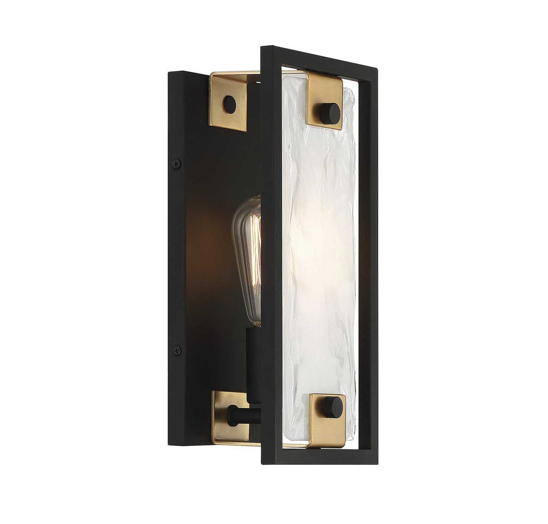 Savoy House - 9-1697-1-143 - One Light Wall Sconce - Hayward - Matte Black w/Warm Brass