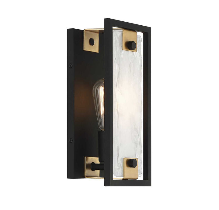 Savoy House - 9-1697-1-143 - One Light Wall Sconce - Hayward - Matte Black w/Warm Brass