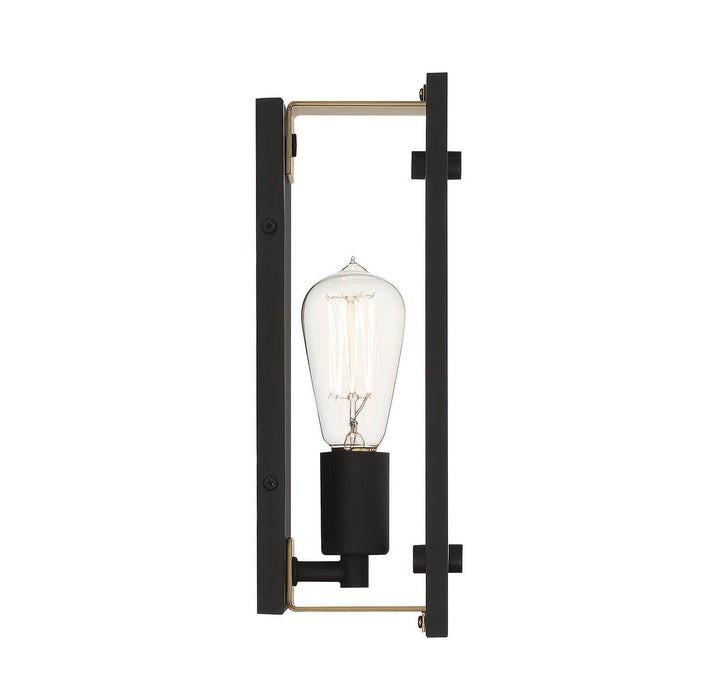 Savoy House - 9-1697-1-143 - One Light Wall Sconce - Hayward - Matte Black w/Warm Brass